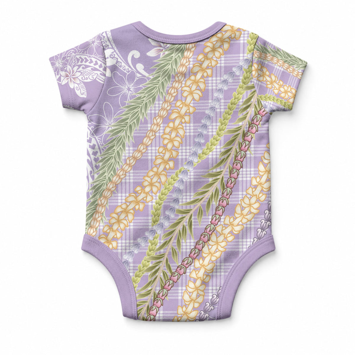 Purple Palaka Hawaii Leis Baby Onesie Hawaiian-plaid Elegant Tropical Vibes LT14 - Polynesian Pride