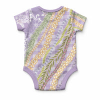 Purple Palaka Hawaii Leis Baby Onesie Hawaiian-plaid Elegant Tropical Vibes LT14 - Polynesian Pride