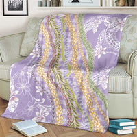 Purple Palaka Hawaii Leis Blanket Hawaiian-plaid Elegant Tropical Vibes LT14 - Polynesian Pride