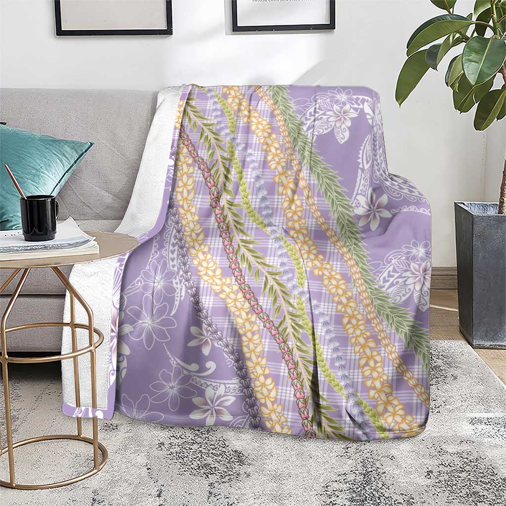 Purple Palaka Hawaii Leis Blanket Hawaiian-plaid Elegant Tropical Vibes LT14 - Polynesian Pride