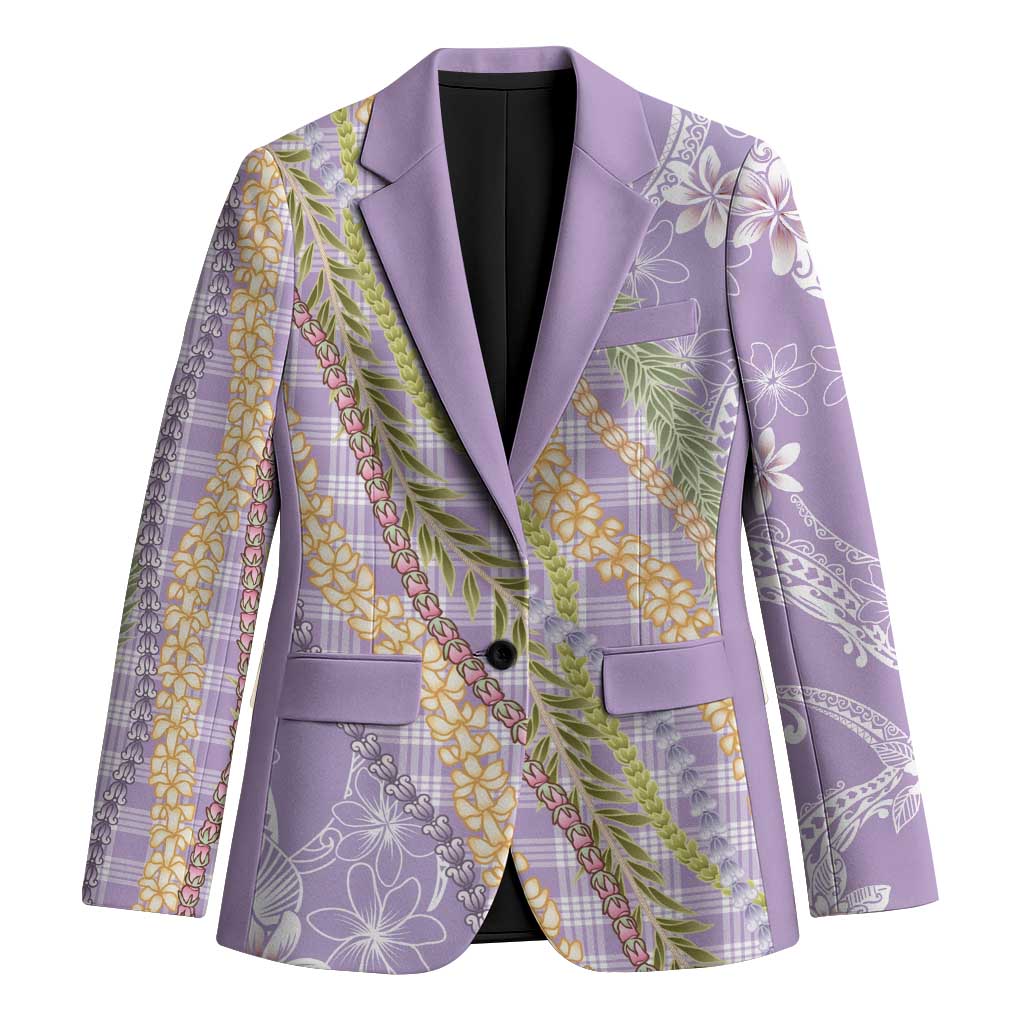 Purple Palaka Hawaii Leis Blazer Hawaiian-plaid Elegant Tropical Vibes LT14 Unisex Purple - Polynesian Pride
