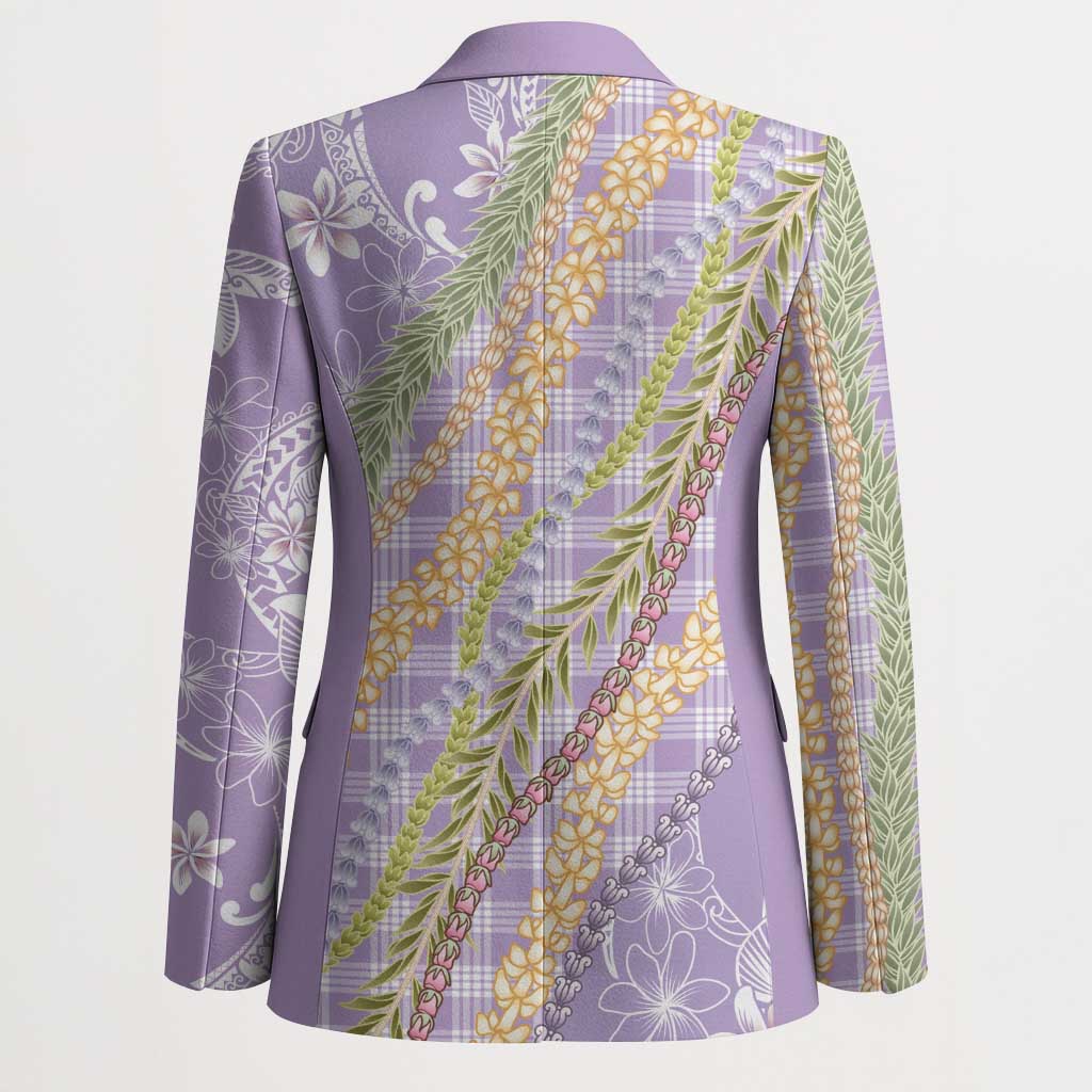 Purple Palaka Hawaii Leis Blazer Hawaiian-plaid Elegant Tropical Vibes LT14 - Polynesian Pride