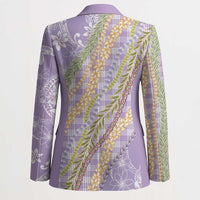Purple Palaka Hawaii Leis Blazer Hawaiian-plaid Elegant Tropical Vibes LT14 - Polynesian Pride