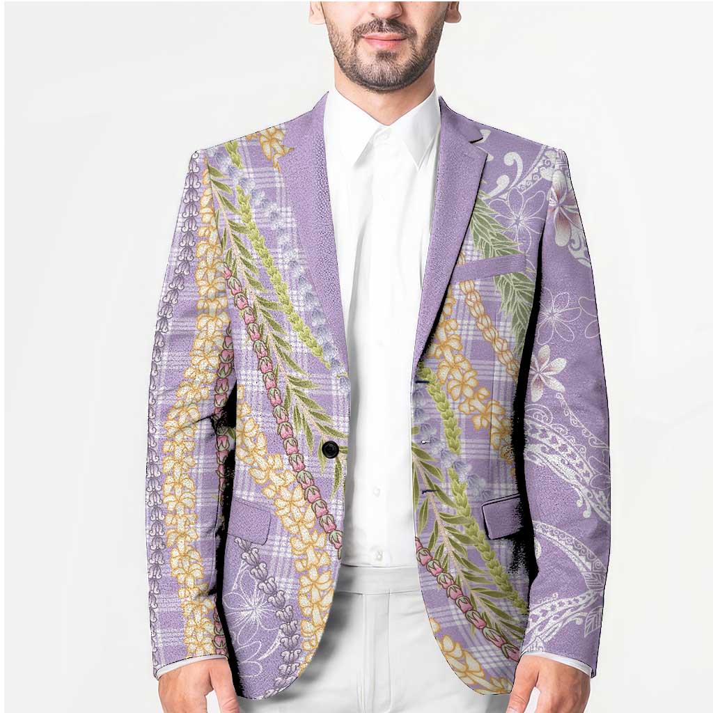 Purple Palaka Hawaii Leis Blazer Hawaiian-plaid Elegant Tropical Vibes LT14 - Polynesian Pride