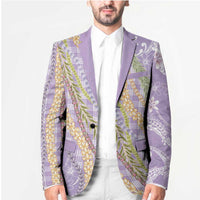 Purple Palaka Hawaii Leis Blazer Hawaiian-plaid Elegant Tropical Vibes LT14 - Polynesian Pride