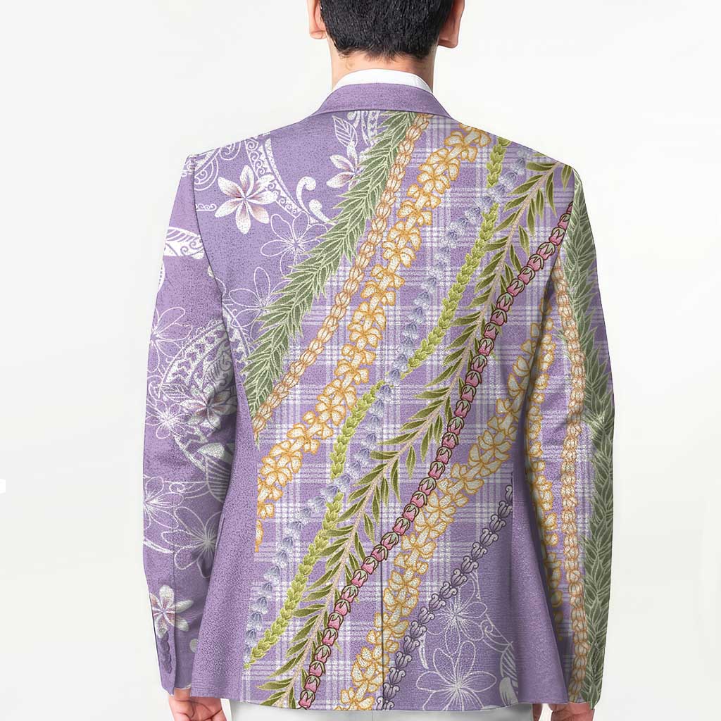 Purple Palaka Hawaii Leis Blazer Hawaiian-plaid Elegant Tropical Vibes LT14 - Polynesian Pride