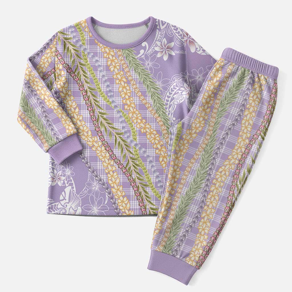 Purple Palaka Hawaii Leis Christmas Pajama Set Hawaiian-plaid Elegant Tropical Vibes LT14 Men Purple - Polynesian Pride