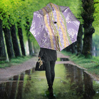 Purple Palaka Hawaii Leis Umbrella - Hawaiian Plaid Elegant Tropical Vibes LT14 - Polynesian Pride
