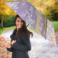 Purple Palaka Hawaii Leis Umbrella - Hawaiian Plaid Elegant Tropical Vibes LT14 - Polynesian Pride