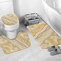 Yellow Palaka Hawaii Leis Bathroom Set Hawaiian-plaid Elegant Tropical Vibes LT14 Mat Set Only (3 pcs) One Size Yellow - Polynesian Pride