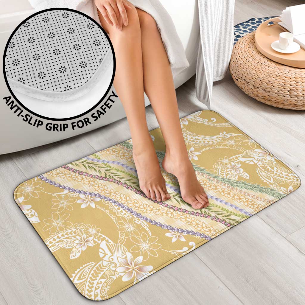 Yellow Palaka Hawaii Leis Bathroom Set Hawaiian-plaid Elegant Tropical Vibes LT14 - Polynesian Pride