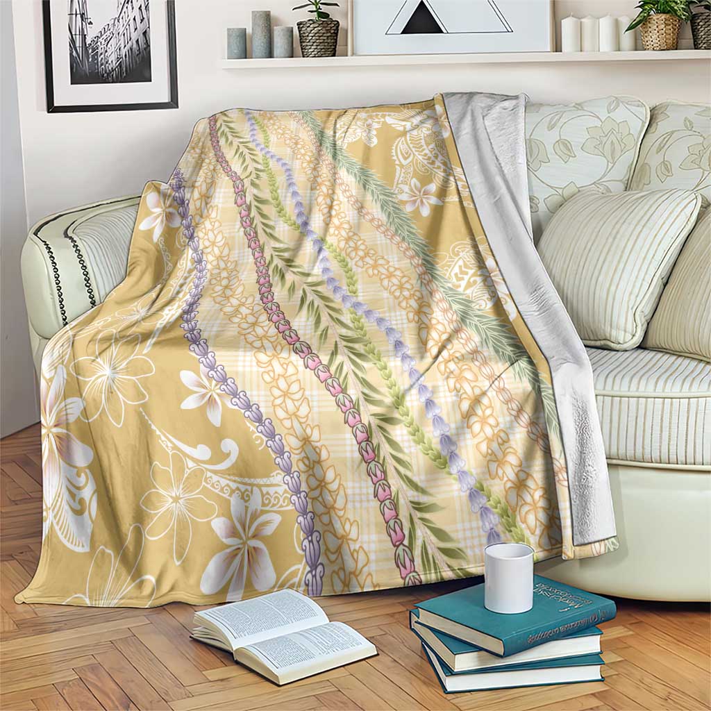 Yellow Palaka Hawaii Leis Blanket Hawaiian-plaid Elegant Tropical Vibes LT14 Yellow - Polynesian Pride