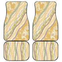 Yellow Palaka Hawaii Leis Car Mats Hawaiian-plaid Elegant Tropical Vibes LT14 - Polynesian Pride