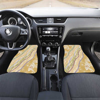 Yellow Palaka Hawaii Leis Car Mats Hawaiian-plaid Elegant Tropical Vibes LT14 Set 2pcs - Front Yellow - Polynesian Pride