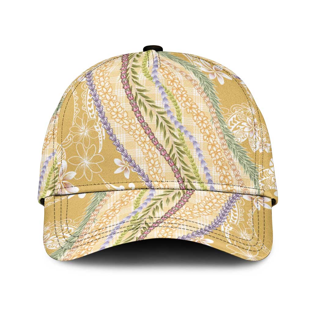 Yellow Palaka Hawaii Leis Classic Cap Hawaiian-plaid Elegant Tropical Vibes LT14 Universal Fit Yellow - Polynesian Pride