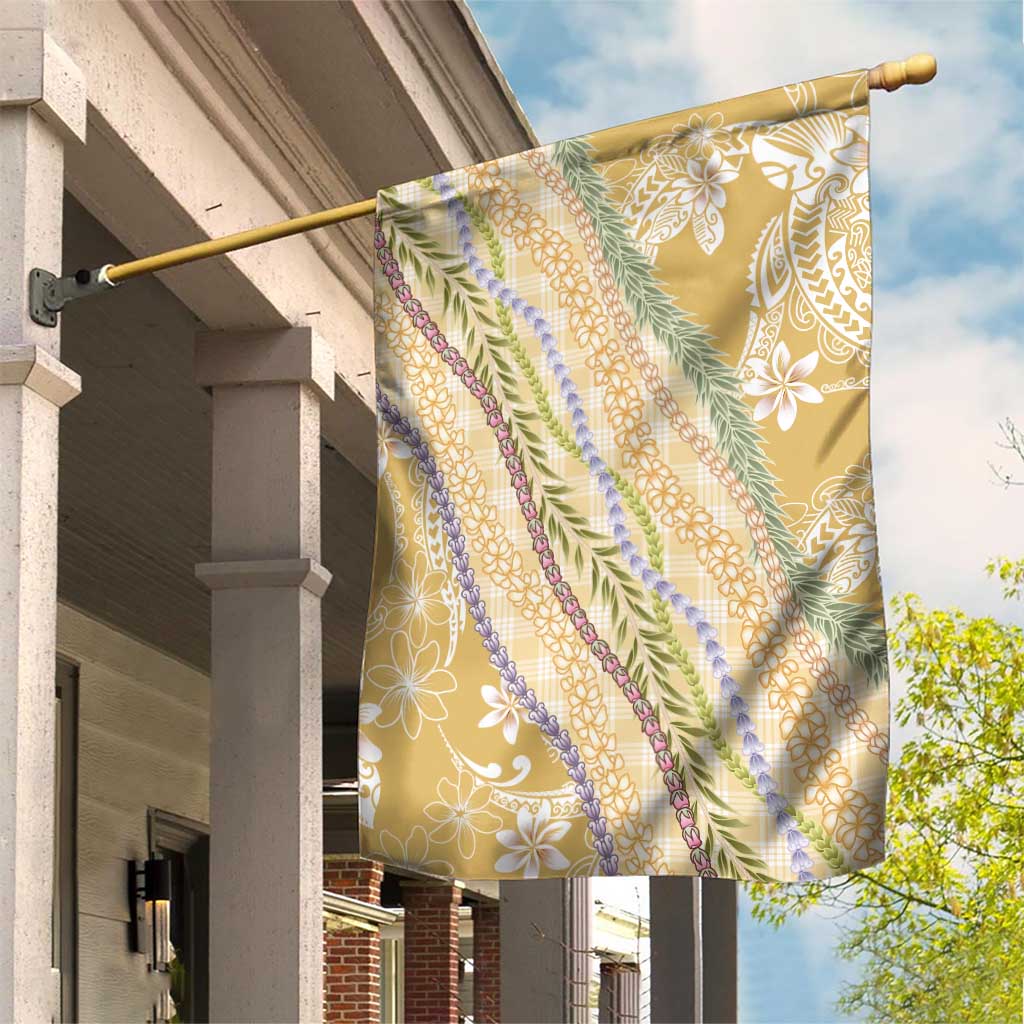 Yellow Palaka Hawaii Leis Garden Flag Hawaiian-plaid Elegant Tropical Vibes LT14 House Flag Yellow - Polynesian Pride
