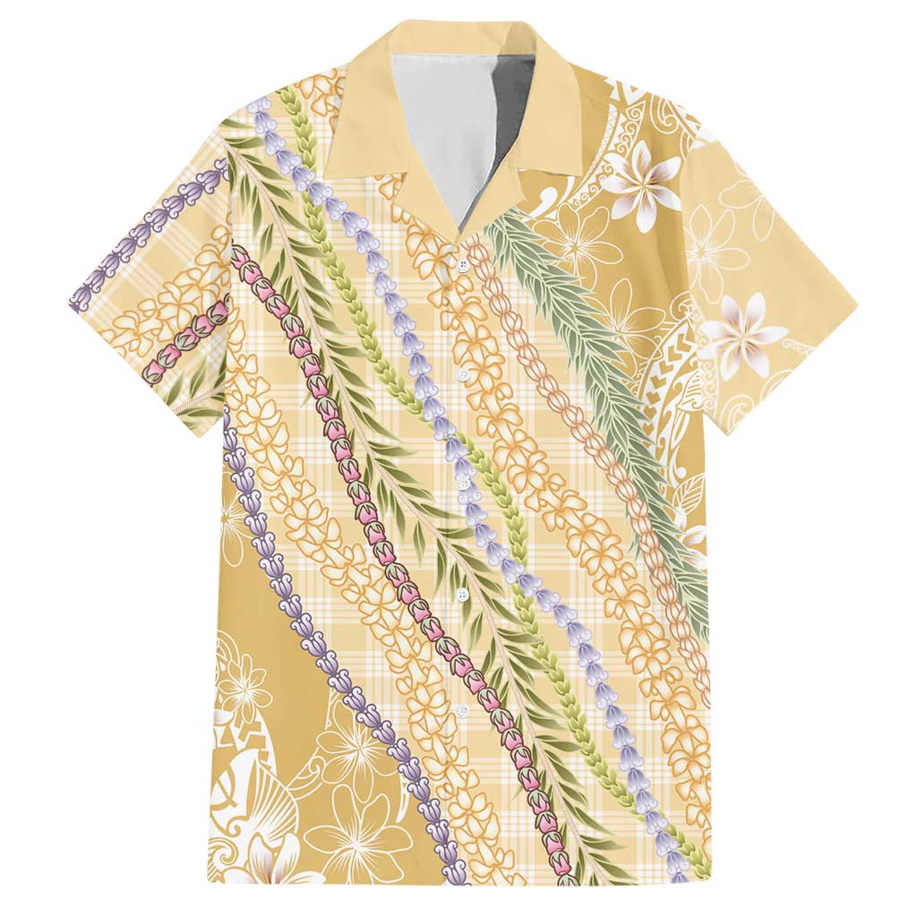Yellow Palaka Hawaii Leis Hawaiian Shirt Hawaiian-plaid Elegant Tropical Vibes LT14 Yellow - Polynesian Pride
