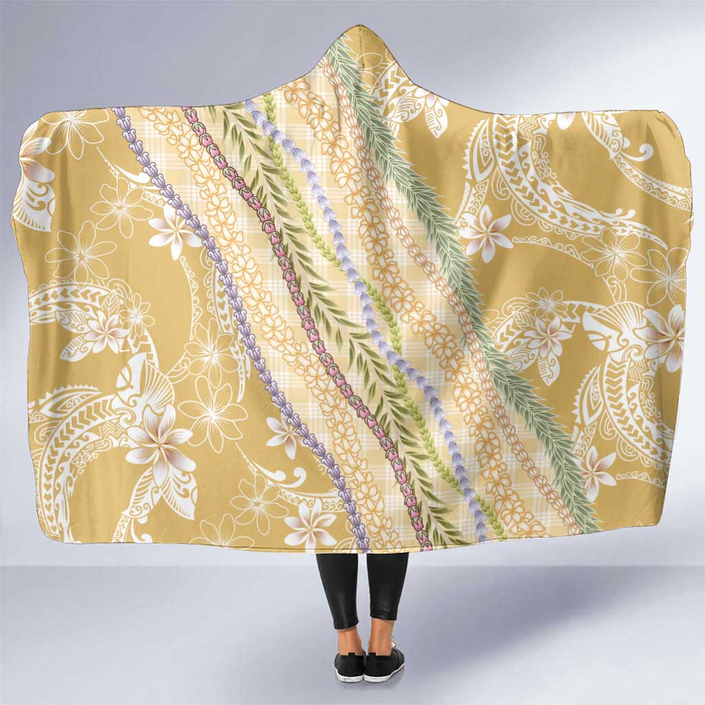 Yellow Palaka Hawaii Leis Hooded Blanket Hawaiian-plaid Elegant Tropical Vibes LT14 One Size Yellow - Polynesian Pride