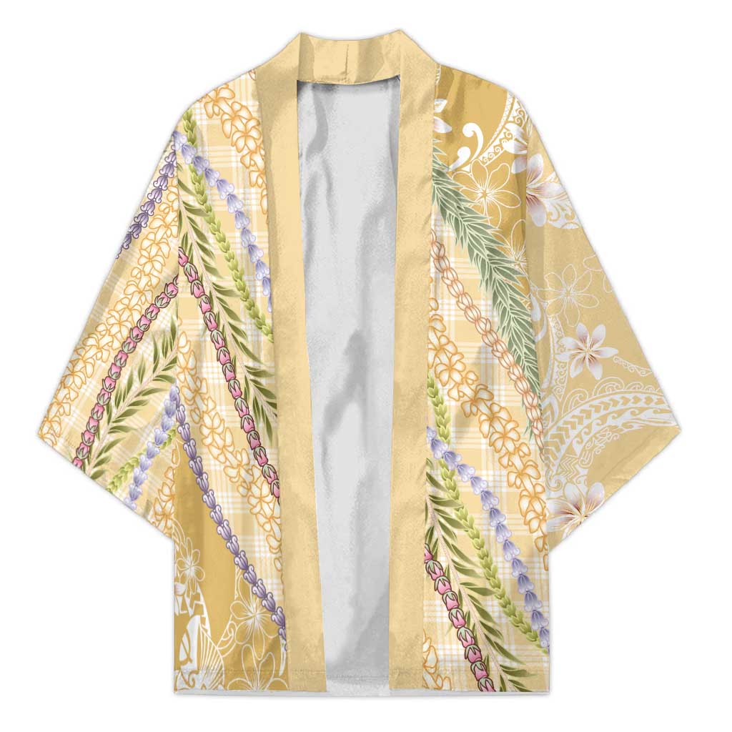 Yellow Palaka Hawaii Leis Kimono Hawaiian-plaid Elegant Tropical Vibes LT14 Unisex Yellow - Polynesian Pride