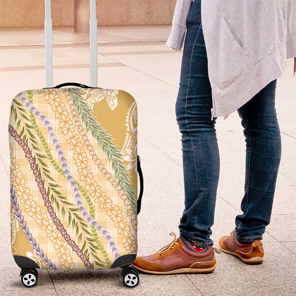 Yellow Palaka Hawaii Leis Luggage Cover Hawaiian-plaid Elegant Tropical Vibes LT14 Yellow - Polynesian Pride