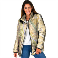 Yellow Palaka Hawaii Leis Padded Jacket Hawaiian-plaid Elegant Tropical Vibes LT14 Women Yellow - Polynesian Pride