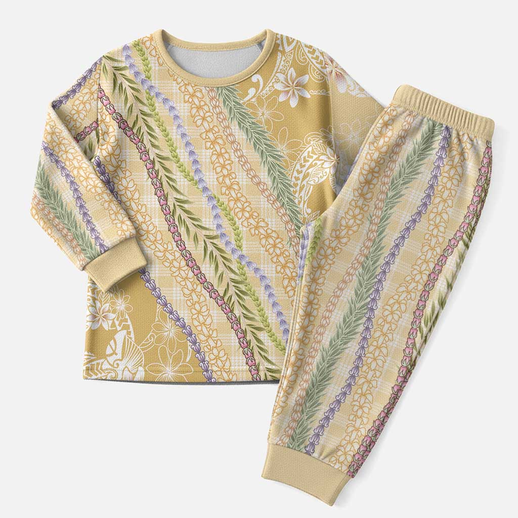 Yellow Palaka Hawaii Leis Christmas Pajama Set Hawaiian-plaid Elegant Tropical Vibes LT14 Men Yellow - Polynesian Pride