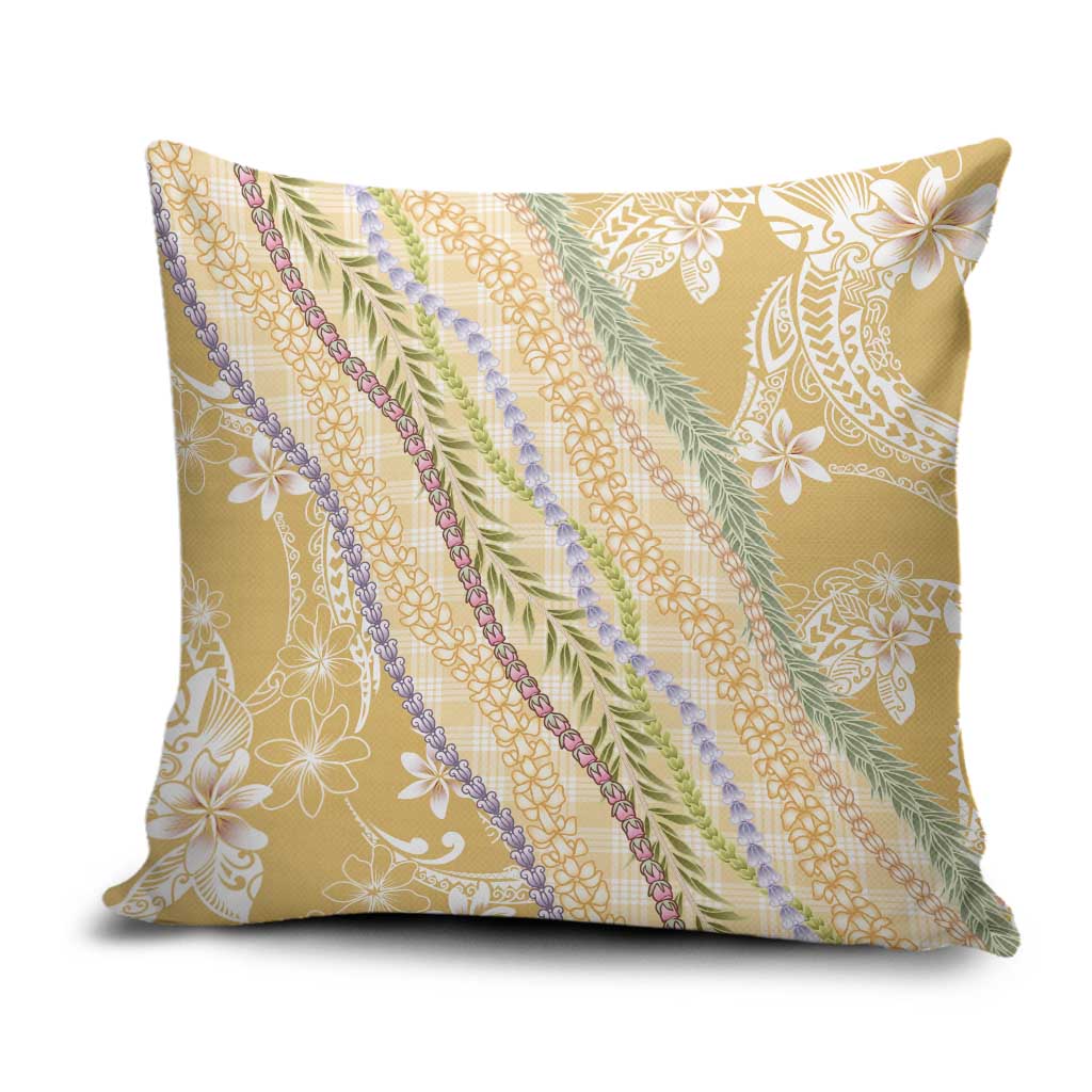Yellow Palaka Hawaii Leis Pillow Cover Hawaiian-plaid Elegant Tropical Vibes LT14 Yellow - Polynesian Pride