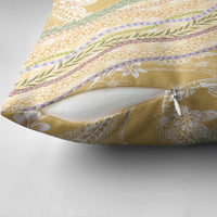 Yellow Palaka Hawaii Leis Pillow Cover Hawaiian-plaid Elegant Tropical Vibes LT14 - Polynesian Pride