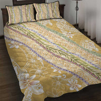 Yellow Palaka Hawaii Leis Quilt Bed Set Hawaiian-plaid Elegant Tropical Vibes LT14 Yellow - Polynesian Pride
