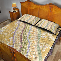 Yellow Palaka Hawaii Leis Quilt Bed Set Hawaiian-plaid Elegant Tropical Vibes LT14 - Polynesian Pride