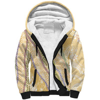 Yellow Palaka Hawaii Leis Sherpa Hoodie Hawaiian-plaid Elegant Tropical Vibes LT14 Unisex Yellow - Polynesian Pride