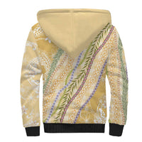 Yellow Palaka Hawaii Leis Sherpa Hoodie Hawaiian-plaid Elegant Tropical Vibes LT14 - Polynesian Pride