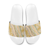 Yellow Palaka Hawaii Leis Slide Sandals Hawaiian-plaid Elegant Tropical Vibes LT14 Yellow - Polynesian Pride