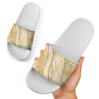 Yellow Palaka Hawaii Leis Slide Sandals Hawaiian-plaid Elegant Tropical Vibes LT14 - Polynesian Pride