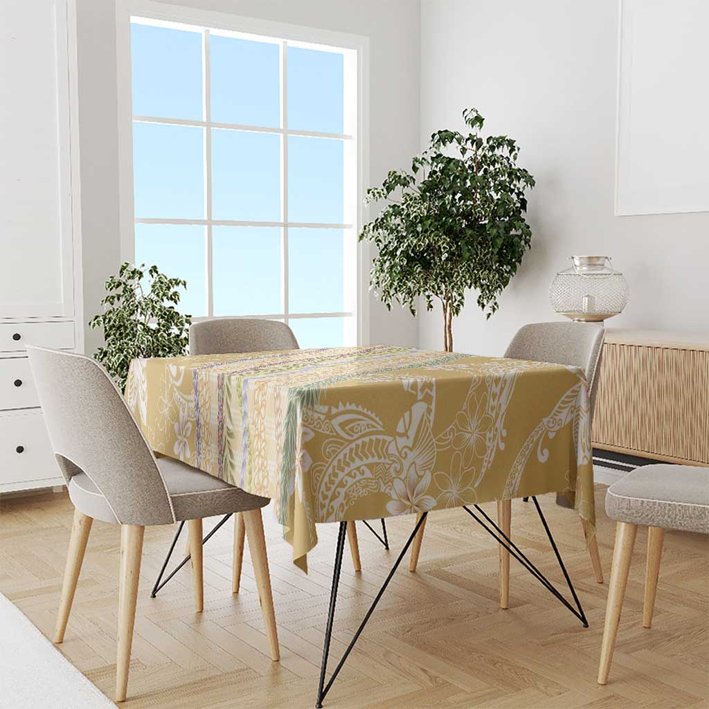 Yellow Palaka Hawaii Leis Tablecloth Hawaiian-plaid Elegant Tropical Vibes LT14 - Polynesian Pride