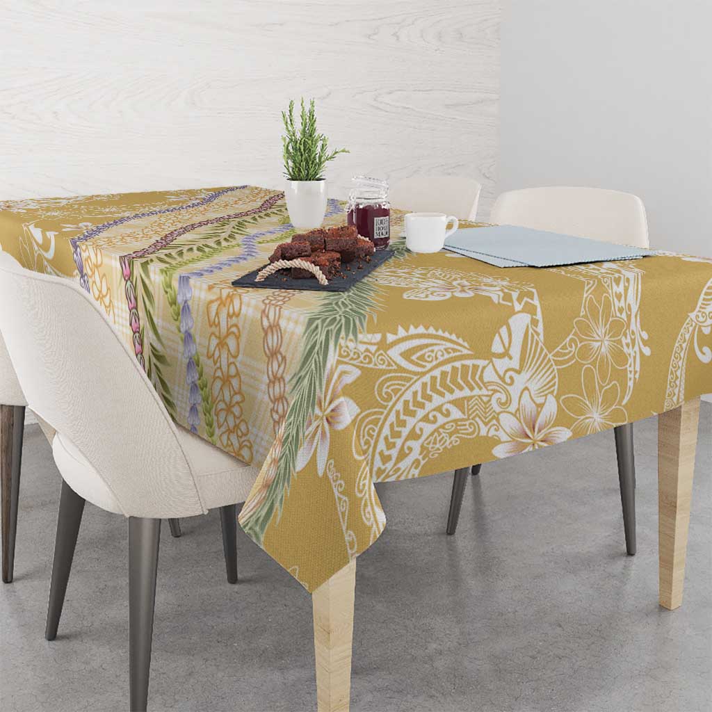 Yellow Palaka Hawaii Leis Tablecloth Hawaiian-plaid Elegant Tropical Vibes LT14 - Polynesian Pride