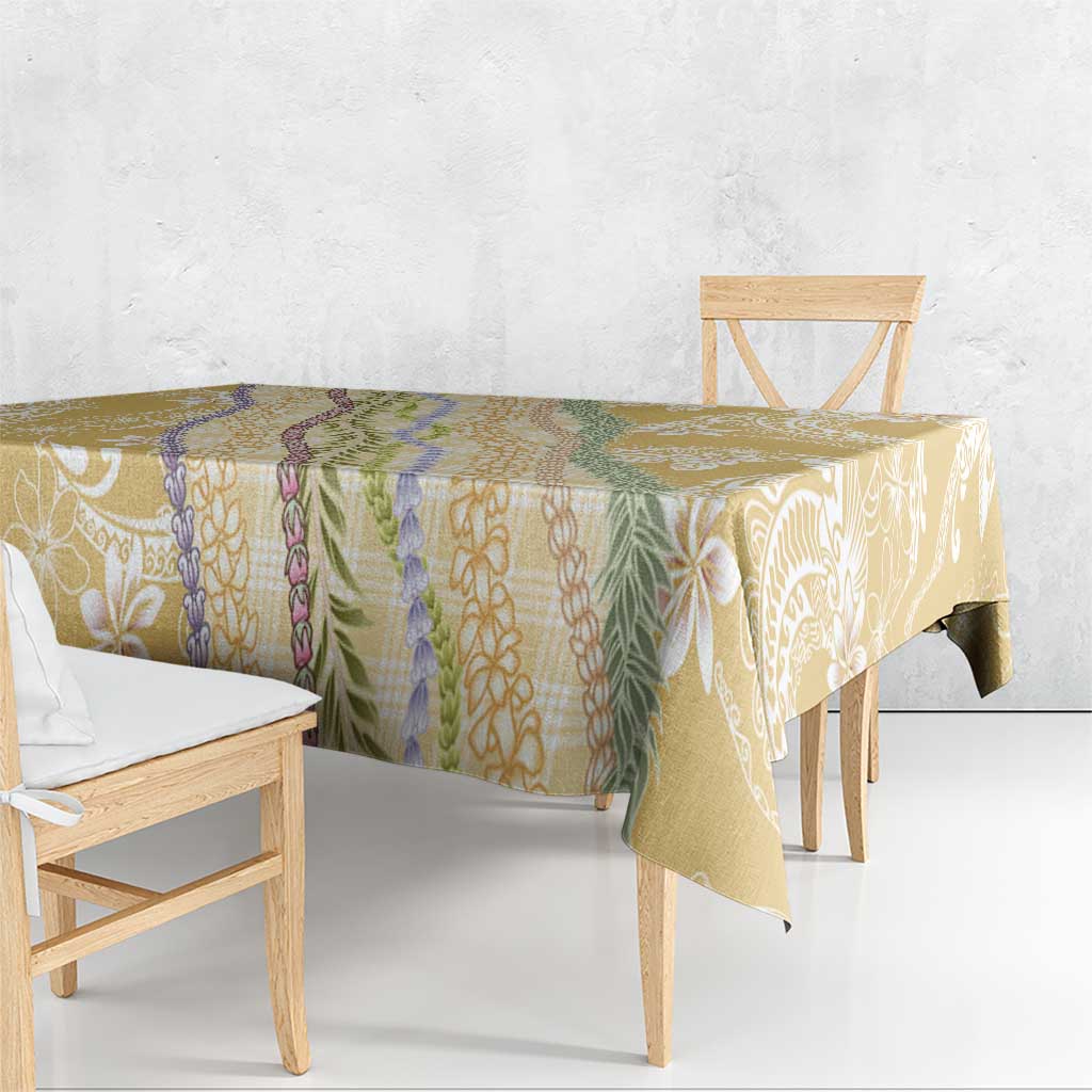 Yellow Palaka Hawaii Leis Tablecloth Hawaiian-plaid Elegant Tropical Vibes LT14 - Polynesian Pride