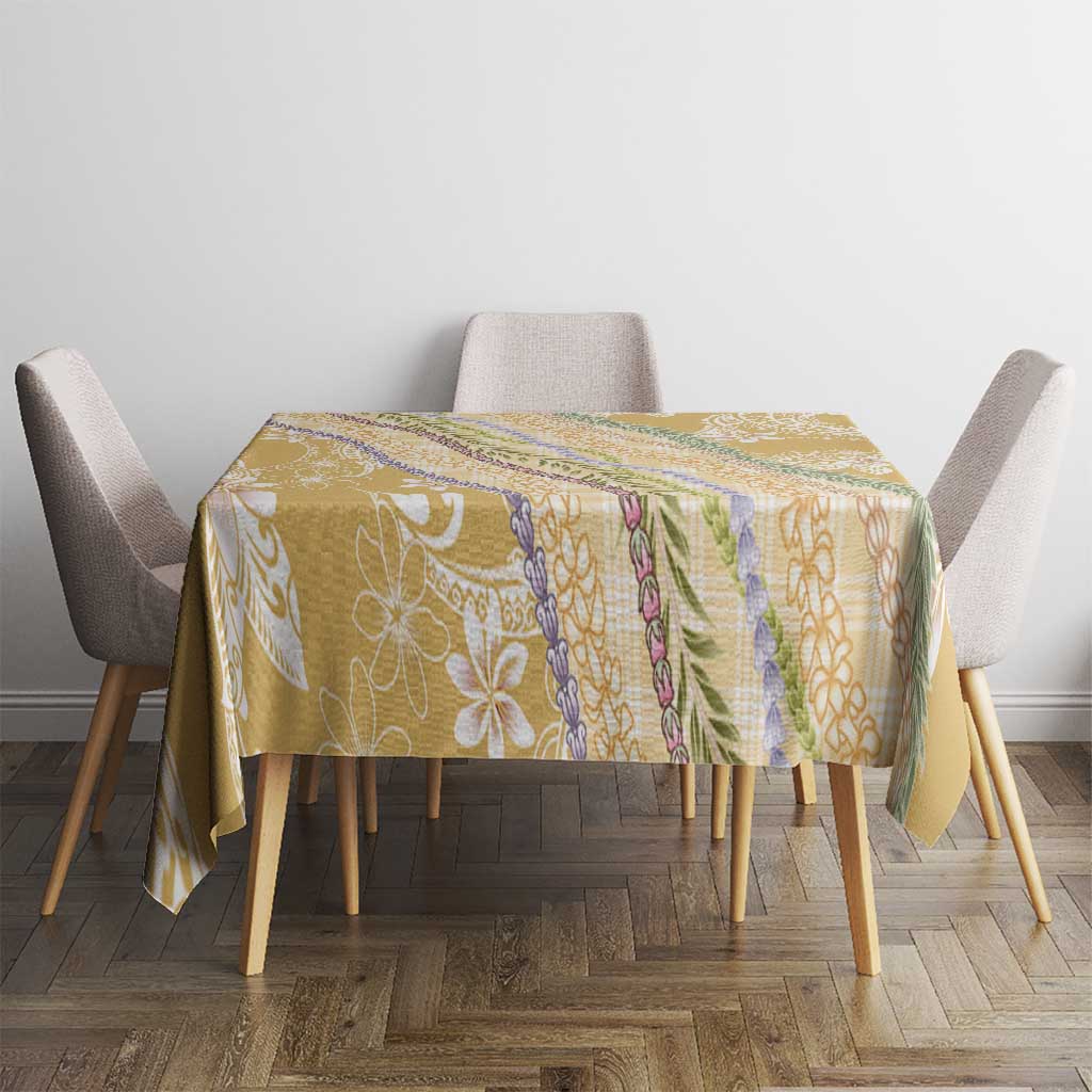 Yellow Palaka Hawaii Leis Tablecloth Hawaiian-plaid Elegant Tropical Vibes LT14 - Polynesian Pride