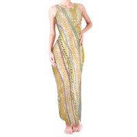 Yellow Palaka Hawaii Leis Tank Maxi Dress Hawaiian-plaid Elegant Tropical Vibes LT14 Women Yellow - Polynesian Pride