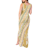 Yellow Palaka Hawaii Leis Tank Maxi Dress Hawaiian-plaid Elegant Tropical Vibes LT14 - Polynesian Pride