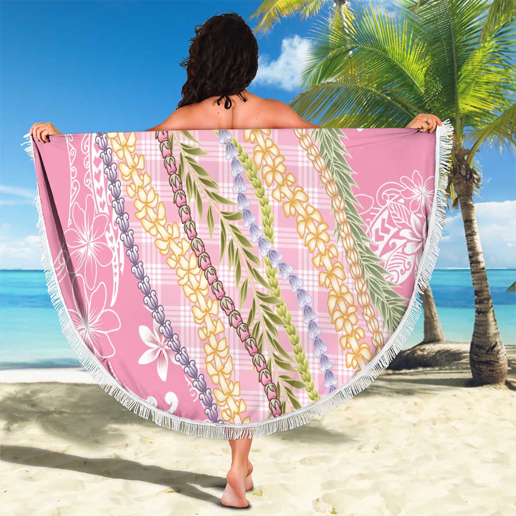 Pink Palaka Hawaii Leis Beach Blanket Hawaiian-plaid Elegant Tropical Vibes LT14 - Polynesian Pride