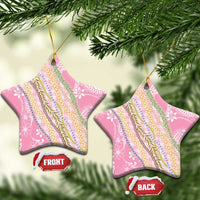 Pink Palaka Hawaii Leis Ceramic Ornament Hawaiian-plaid Elegant Tropical Vibes LT14 Star Pink - Polynesian Pride