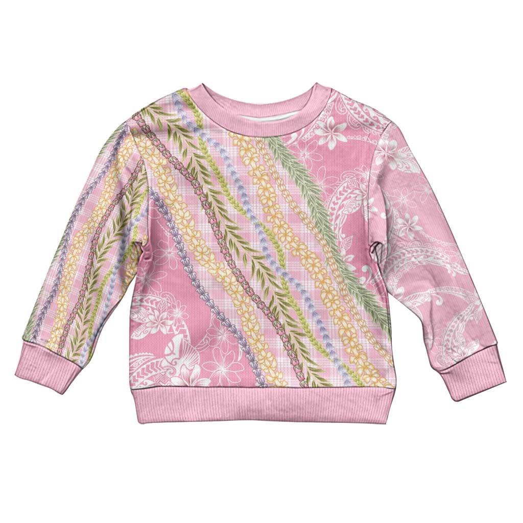 Pink Palaka Hawaii Leis Kid Ugly Christmas Sweater Hawaiian-plaid Elegant Tropical Vibes LT14 Kid Pink - Polynesian Pride
