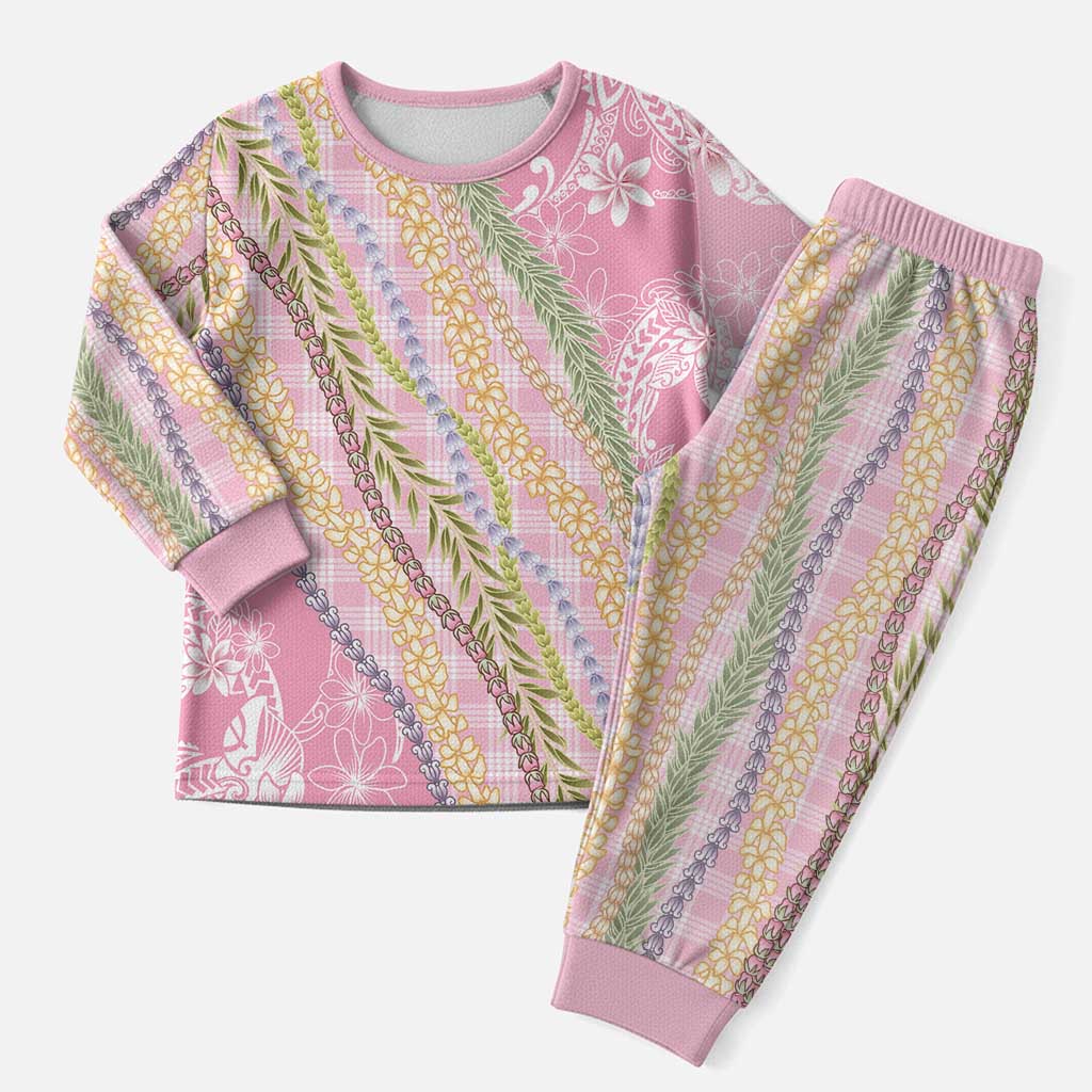 Pink Palaka Hawaii Leis Christmas Pajama Set Hawaiian-plaid Elegant Tropical Vibes LT14 Men Pink - Polynesian Pride