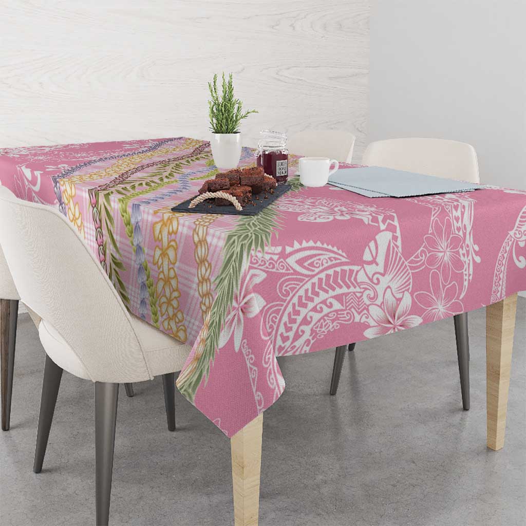 Pink Palaka Hawaii Leis Tablecloth Hawaiian-plaid Elegant Tropical Vibes LT14 - Polynesian Pride