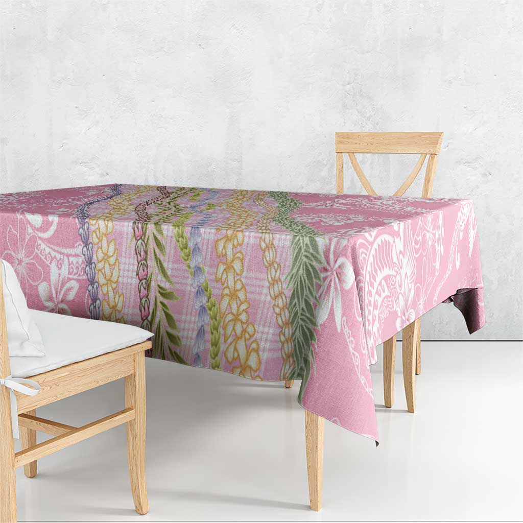Pink Palaka Hawaii Leis Tablecloth Hawaiian-plaid Elegant Tropical Vibes LT14 - Polynesian Pride