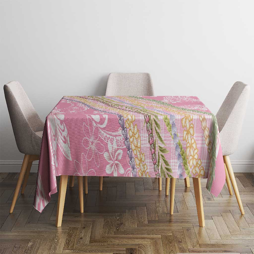 Pink Palaka Hawaii Leis Tablecloth Hawaiian-plaid Elegant Tropical Vibes LT14 - Polynesian Pride
