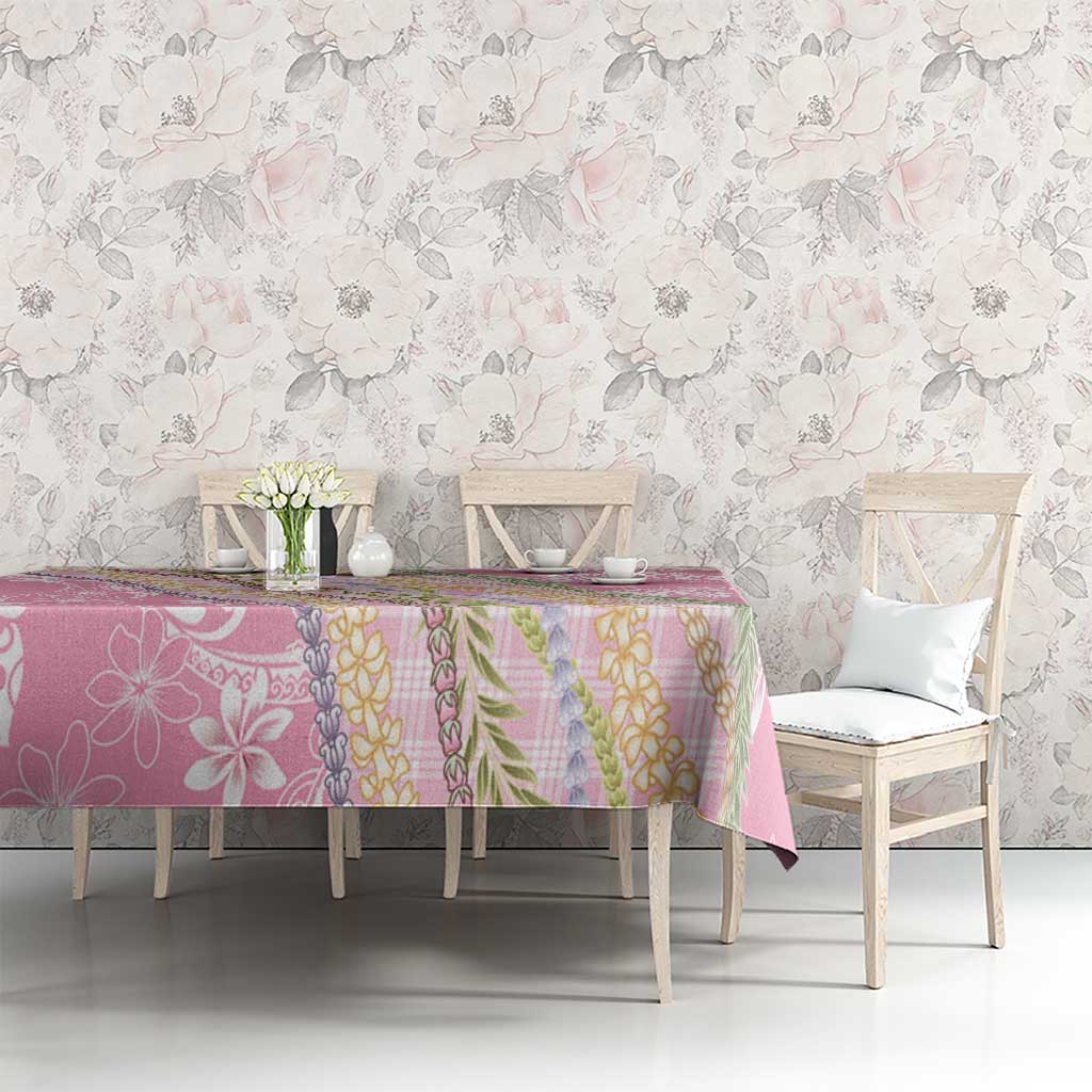 Pink Palaka Hawaii Leis Tablecloth Hawaiian-plaid Elegant Tropical Vibes LT14 - Polynesian Pride