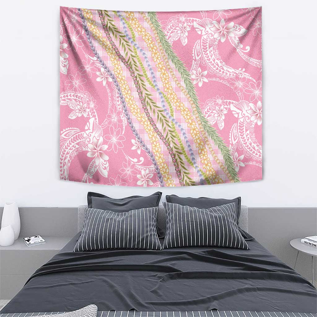 Pink Palaka Hawaii Leis Tapestry Hawaiian-plaid Elegant Tropical Vibes LT14 - Polynesian Pride