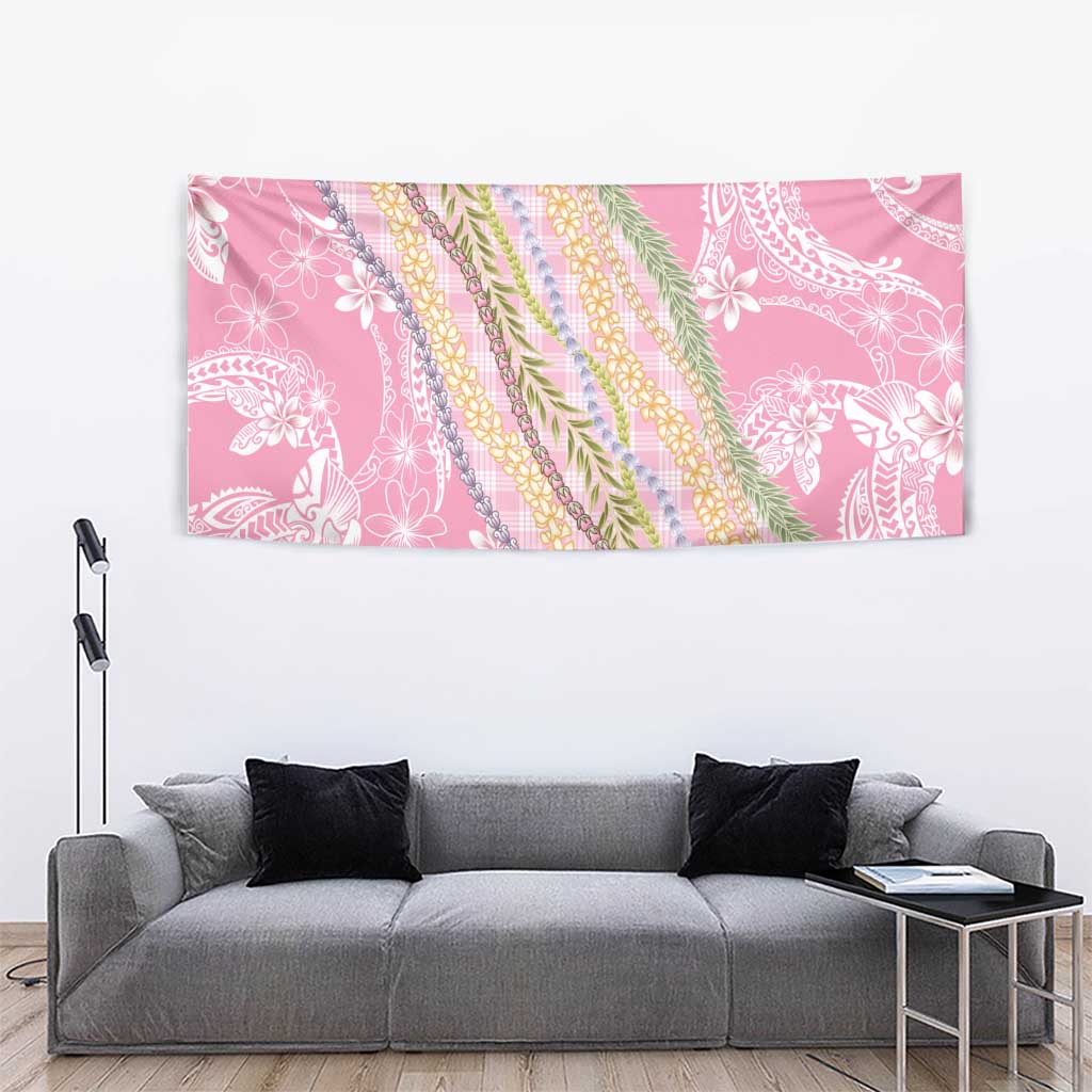 Pink Palaka Hawaii Leis Tapestry Hawaiian-plaid Elegant Tropical Vibes LT14 - Polynesian Pride